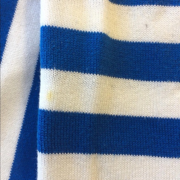 H&M Men V-Neck Sweater Blue White Striped Long Sleeve 100% Cotton Medium - Picture 4 of 12
